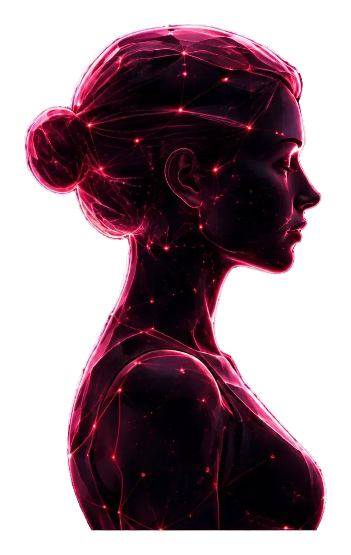 Silhouette of a woman in profile