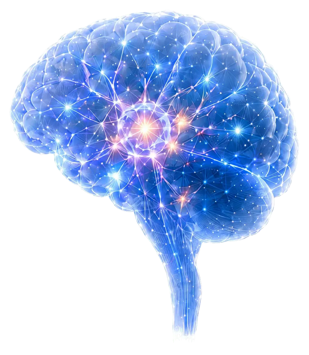 A luminous brain representing neuro-redox homeostasis