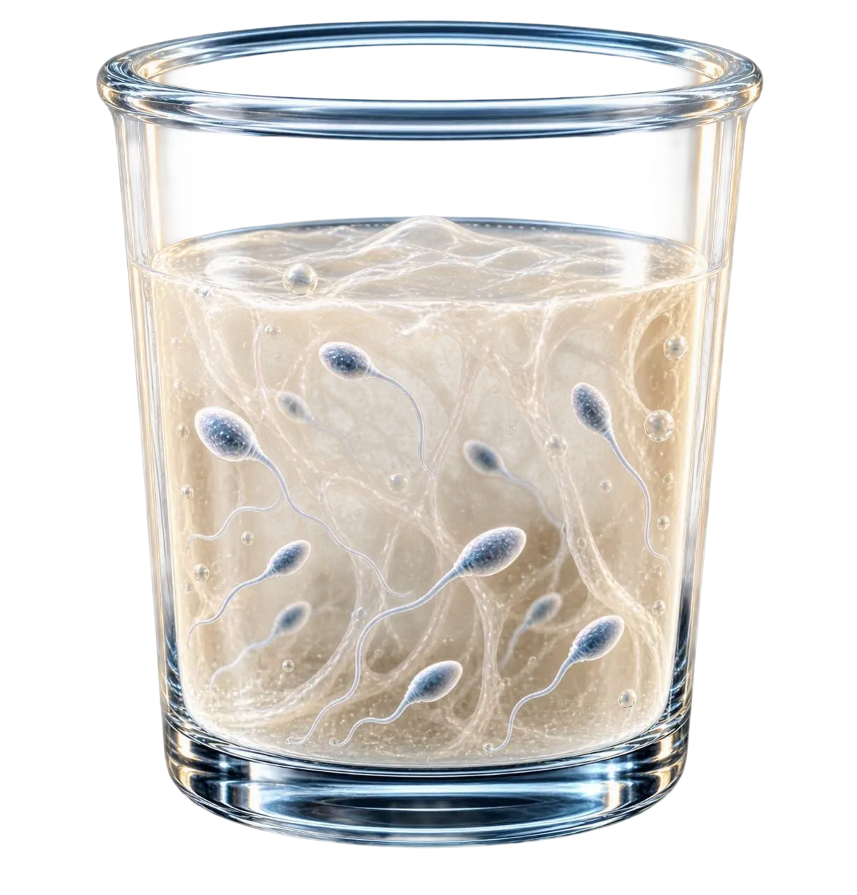 High-viscosity semen with delayed liquefaction